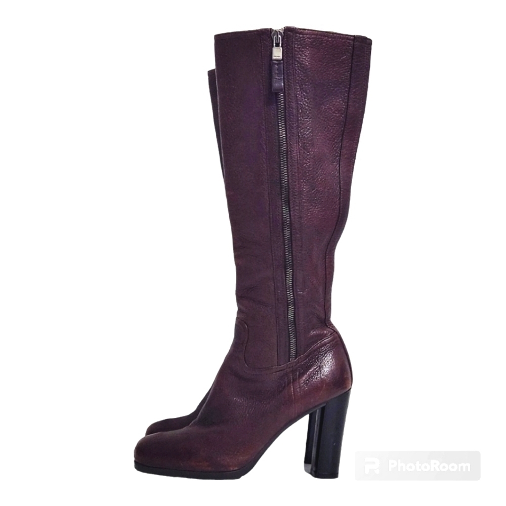 PRADA Linea Rossa Leather High Heeled Boots